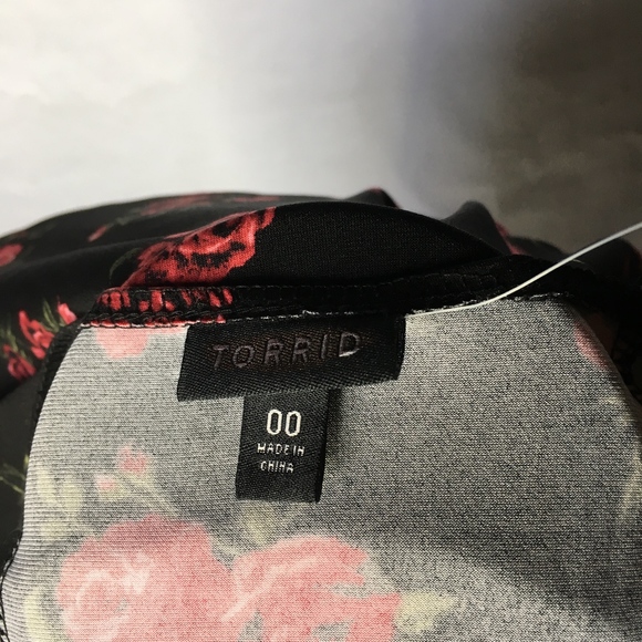 Torrid Black Floral Jersey Knit Skater Dress - Picture 6 of 7